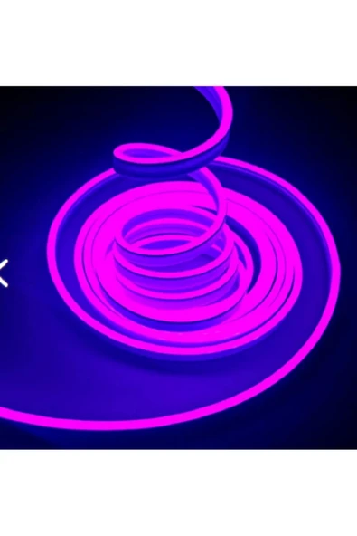 ERBAY Neon 12v Hortum Şerit Led 5 Metre Mor Işık ürün görseli 1