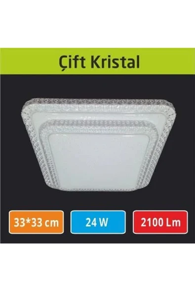 ERBAY 33×33 Led Panel Çift Kristal Kapak 24w Sıva Üstü Şık Kaliteli Ürün ürün görseli 1