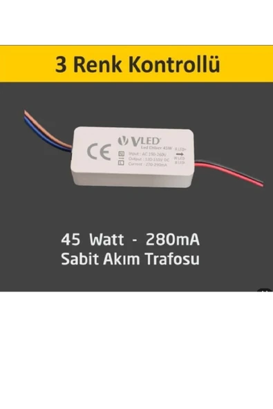 ERBAY 3 Üç Renk Avize Ledi Trafosu Adaptörü 45w Sabit Akım Trafo ürün görseli 1