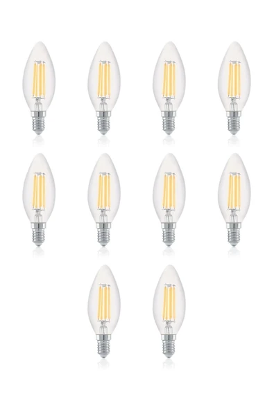 Osaka Filament 4w E14 Rustik Led Ampul 10'lu Paket Kıvrık E14 Kıvrık Beyaz Işık ürün görseli 1