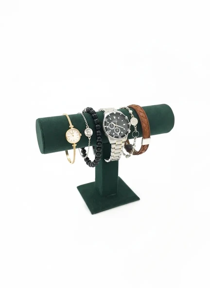 Tekli Süet Kumaş Yeşil Renk 22/16 cm Saat Bileklik Sergileme Standı ürün görseli 1