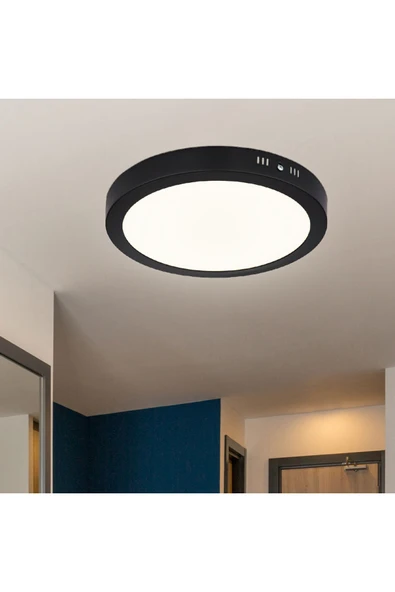 Cata 30 W Led Panel - Beyaz Işık (6500K) - Siyah Kasa - Yuvarlak - Sıva Üstü - CT-5238B ürün görseli 1