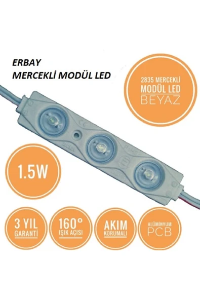 ERBAY 20 Adet 1,5w Büyük Boy Mercekli Geniş Açılı Modül Led ürün görseli 1