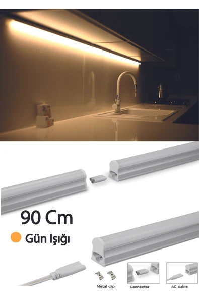 Cata Mutfak Tezgah Aydınlatması-raf Aydınlatması Armatür 90cm Led Anahtarlı Set- Gün Işığı ürün görseli 1