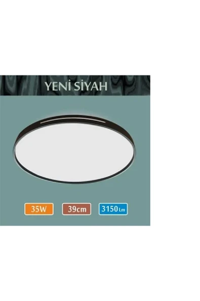 ERBAY 35W SIVA ÜSTÜ ARMATÜR DEKORATİF LED PANEL Siyah ürün görseli 1