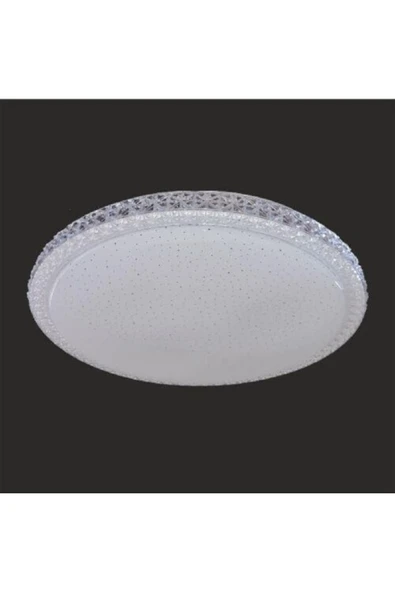 ERBAY 24W SIVA ÜSTÜ KRİSTAL KENARLI DESENLİ DEKORATİF ARMATÜR LED PANEL ürün görseli 1