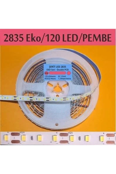 ERBAY 120 Ledli Pembe Işık Şerit Led 5 Metre 60 Watt Pembe 12 Volt ürün görseli 1