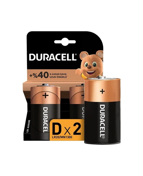 DURACELL (D) BÜYÜK PİL 2Lİ 10*30 LR20 ürün görseli 1