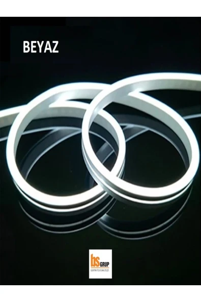 Bs Light Beyaz Neon Esnek Şerit Led 2 Metre + 220 Volt Fiş Mutfak Tezgah Altı Vb. İçin ürün görseli 1