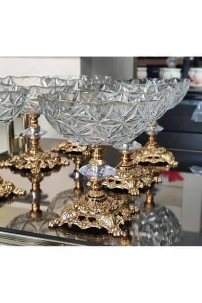 ASSA BAZAAR Paşabahçe Estrella Ayaklı Kase 6’lı Set – Cam Sunumluk, Tatlı, Dondurmalık & Çerezlik ürün görseli 1