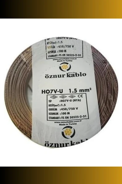 ÖZNUR 1,5mm NYA KABLO (100 METRE) KAHVERENGİ ürün görseli 1