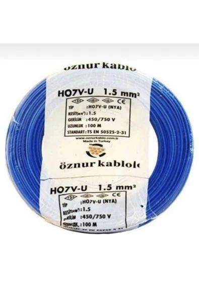 öznur kablo Öznur 1,5 Luk Nya Kablo Mavi 25 Mt ürün görseli 1