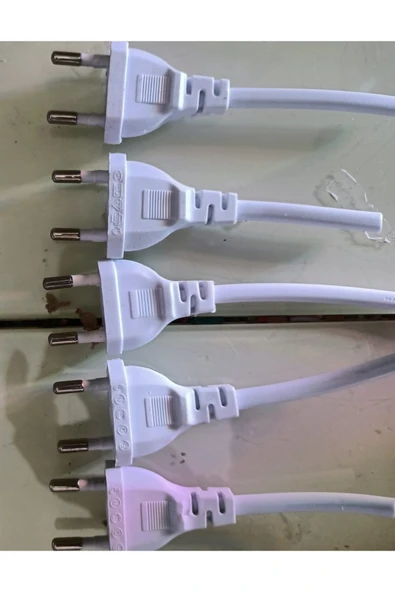 5 Adet Topraksız Erkek Fiş Fabrika Baskılı 5cm Kablo ürün görseli 1