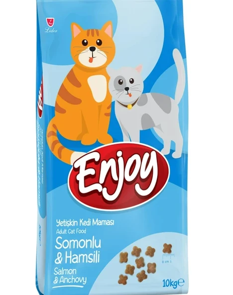 Enjoy Somonlu ve Hamsili Yetişkin Kedi Maması 10 kg ürün görseli 1