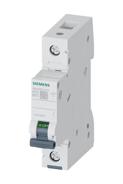 Siemens 5SL6125-6YA | 1 Faz 25A B Tipi 6kA Monofaze Otomatik Sigorta ürün görseli 1