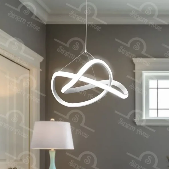 Efsane Modern Beyaz Power Ledli Avize ürün görseli 1