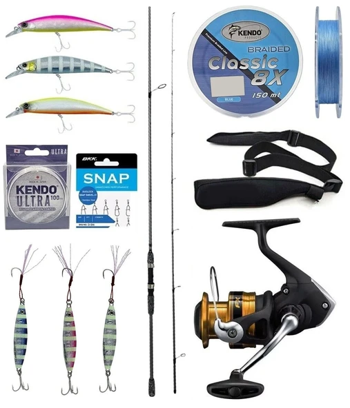 Yek Outdoor Spin Olta Seti Okuma Wave Up Spin 259cm 10-35gr 2 Parça Olta Kamışı&Shimano Makina FX 2500 FC ürün görseli 1