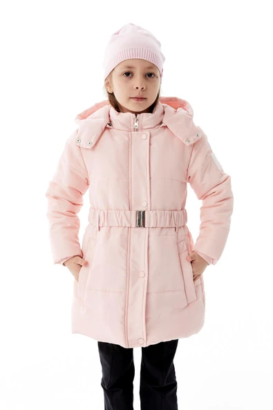 Kız Çocuk Kapüşonlu Kışlık Şişme Mont 51352 ürün görseli 1