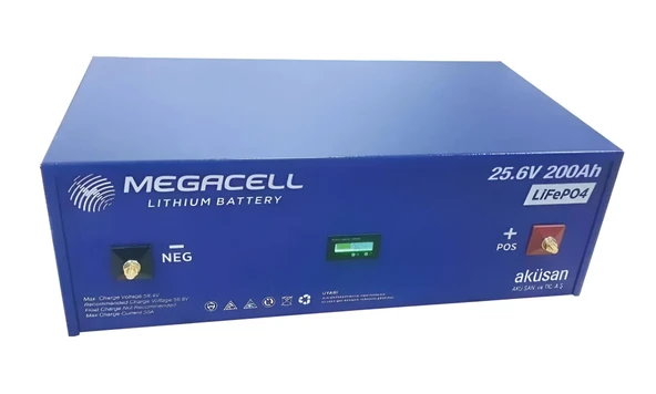 Megacell 25.6v 200 amper lifepo4 akü ürün görseli 1