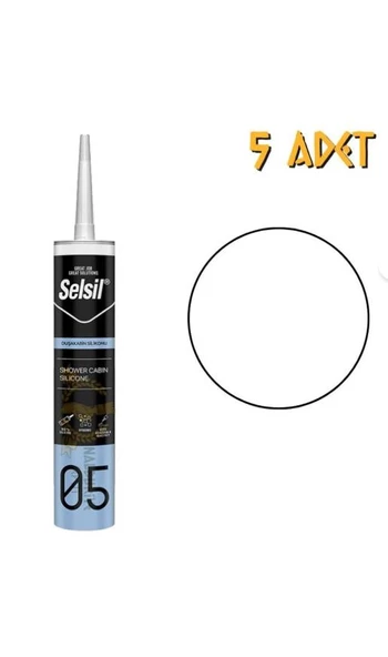 Selsil Mutfak Banyo Duşakabin Silikonu Beyaz 280 ml, 5 Adet ürün görseli 1