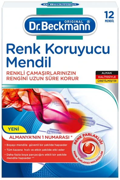 DR.BECKMANN Marka: Dr. Beckmann Renk Koruyucu Mendil 12'li Kategori: Çamaşır Leke Çıkarıcı ürün görseli 1