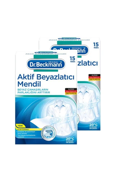 DR.BECKMANN Dr Beckmann Aktif Beyazlatıcı Mendil 15 'li X 2 Adet ürün görseli 1