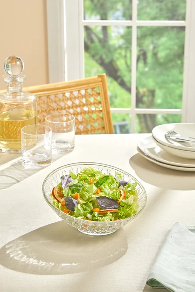Selen Concept Yatık Kafes Model El Yapımı Cam Meyve Sunum Ve Salata Kasesi ürün görseli 1