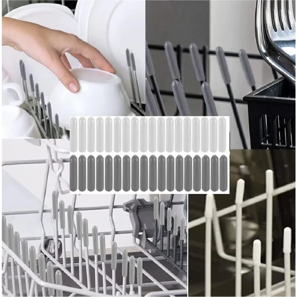 Farfan 125 Adet Beyaz | Pas Küf Önleyici Bulaşık Sepet Aksesuarı Kapakları | Tamir Seti | Raf Ucu | 3 Cm Boy BPA FREE ürün görseli 1