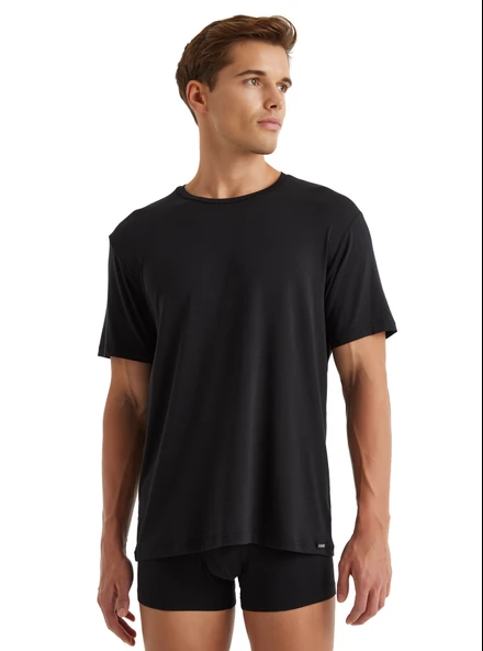 BLACKSPADE Erkek T-Shirt Black S (SİMİT YAKA) ürün görseli 1