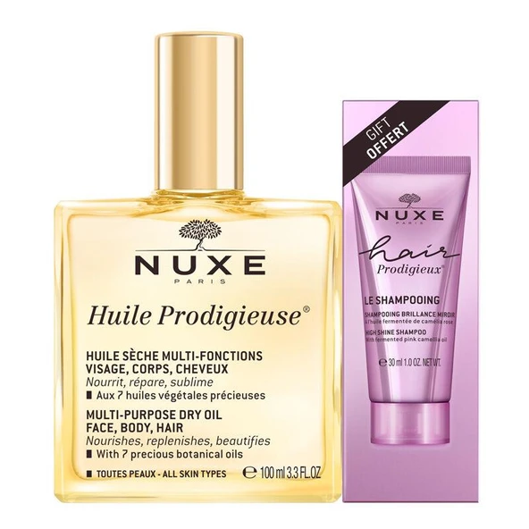 NUXE Huile Prodigieuse SET Hair Prodigieux High Shine Şampuan 30 ml HEDİYE ürün görseli 1