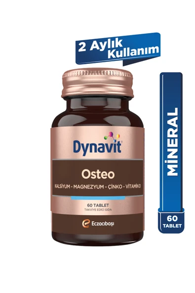 Dynavit Osteo 60 Tablet - Eklem&Kemik - Kalsiyum, Magnezyum, Çinko, Bor, Bakır, Selenyum, Vitamin D3 ürün görseli 1