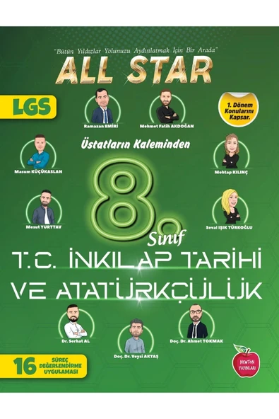 8.SINIF ALL STAR 1.DÖNEM 15 SÜREÇ DEĞERLENDİRME TC. İNKILAP TARİHİ Newton Yayınları ürün görseli 1
