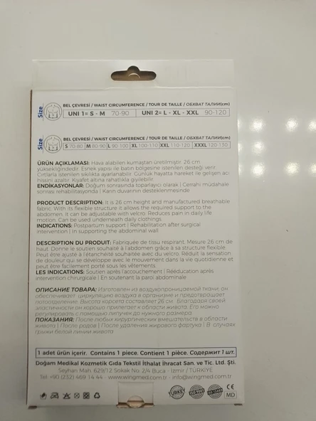 WİNGMED ABDOMİNAL KORSE BEDENLİ - Resim 4