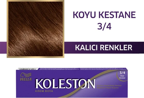 Wella Koleston Single Tüp Boya 3/4 Koyu Kestane ürün görseli 1