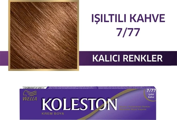 Wella Koleston Single Tüp Boya 7/77 Işıltılı Kahve ürün görseli 1