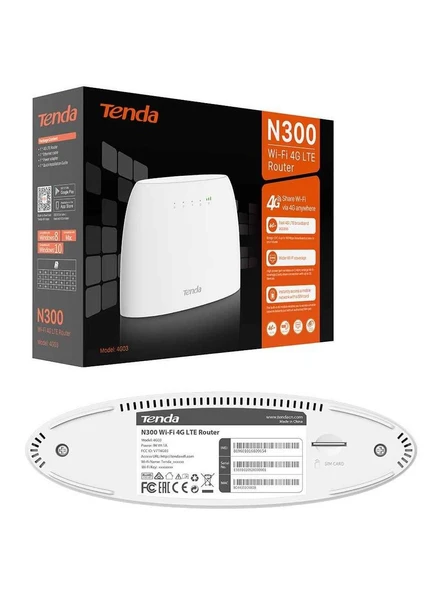 Tenda 4G03 2 Port 2 Anten 2.4GHz 300Mbps 4G LTE Sim Kart Girişli Router ürün görseli 1