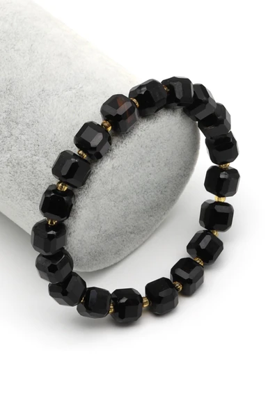 Oniks Doğal Taş Bileklik 8 mm Küp Kesim - BLK-2180 ürün görseli 1