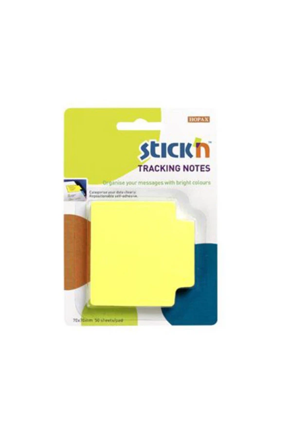 Hopax Stıckn Yapışkanlı Not Kağıdı Trackıng 50 Yaprak 70x70 Mm Fosforlu Sarı ürün görseli 1