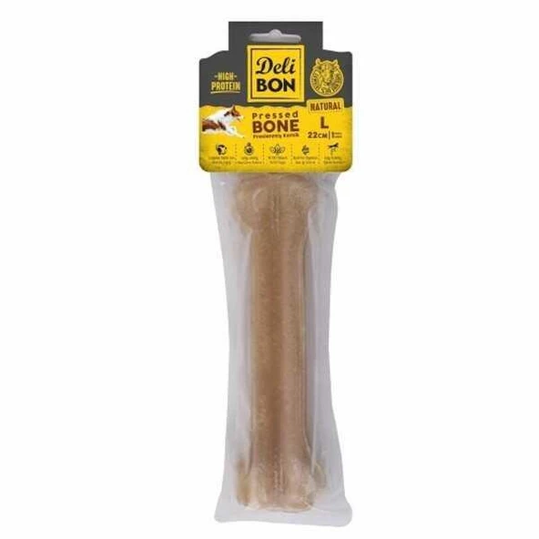 Delibon Natürel Deri Pres Kemik Köpek Ödülü 22 Cm Large ürün görseli 1