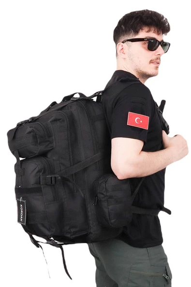 Siyah 45 Lt Taktik Sırt Çantası - Fonksiyonel Outdoor Tactical Çanta ürün görseli 1