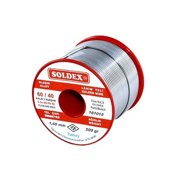 Soldex 1.60mm 500gr Sn60 Pb40 Lehim Teli ürün görseli 1