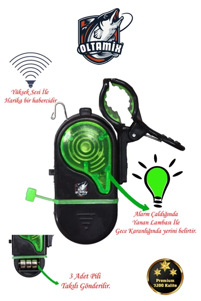Mandallı Balık Alarmı Işıklı Harika Kaliteli ürün görseli 1