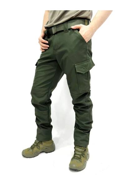 Erkek Içi Polarlı Tactical Outdoor Su Geçirmez Siyah Softshell Pantolon ürün görseli 1