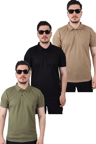 3'lü Polo Yaka Taktik Tshirt ürün görseli 1