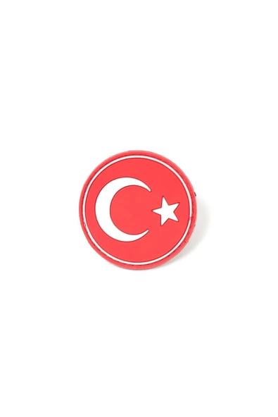 Yuvarlak Türk Bayrağı Kırmızı Taktik Askeri Peç - Patch ürün görseli 1