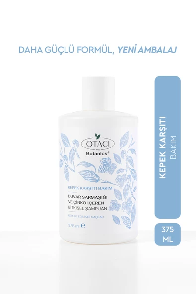 Otaci Botanics Kepek Karşıtı Bakım Duvar Sarmaşığı ve Çinko İçeren Bitkisel Şampuan 375 ml ürün görseli 1