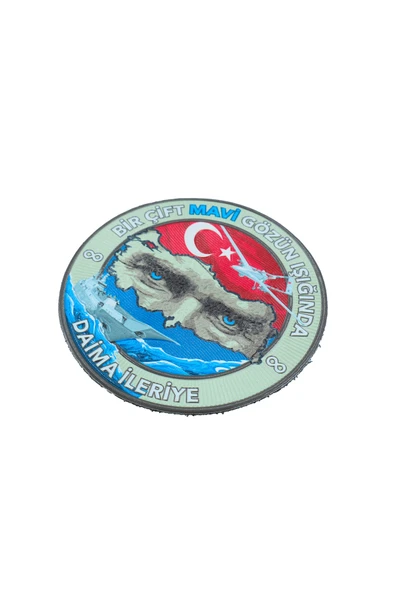Atatürk Bir Çift Mavi Göz Peç - Patch 9 Cm - Resim 2