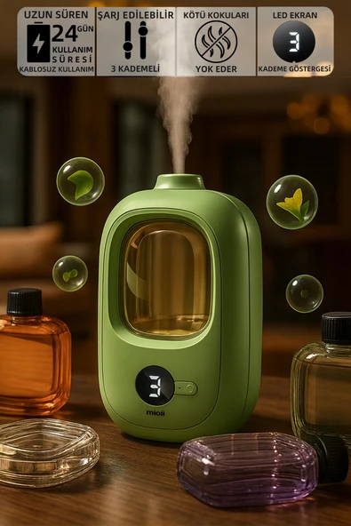 Mioji Smell 2x Yeni Nesil Şarjlı Otomatik Oda Kokusu Makinesi Yeşil - Shangri-La ürün görseli 1