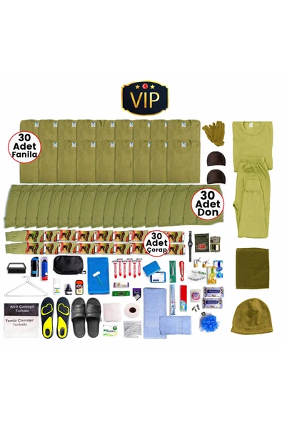 30'lu VIP Kışlık Bedelli Askerlik Seti - Silikon Jel Tabanlıklı Bedelli Asker Seti ürün görseli 1