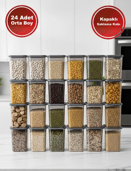 24'Lü Orta Boy Set Premium Saklama Kabı ürün görseli 1